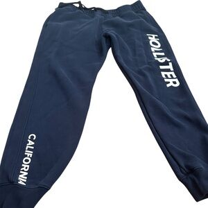 Hollister mens Blue Joggers with Logo